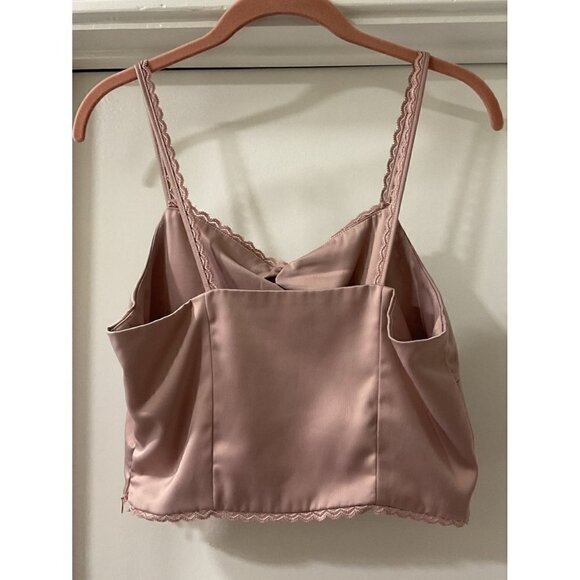 Lottie Moss Satin Lace Trim Crop Top M - Picture 2 of 5